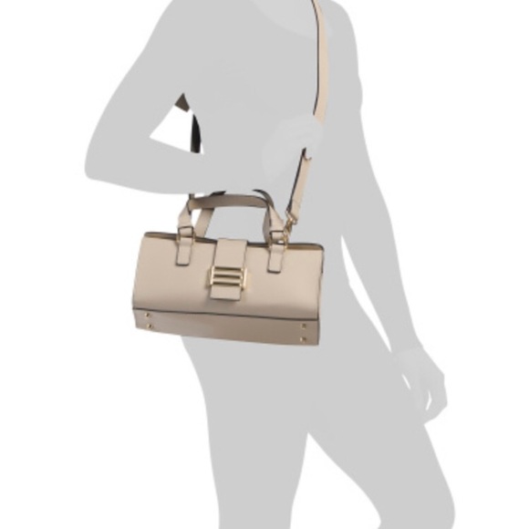 NEW DIVINA FIRENZE LADIES LEATHER HANDBAG SATCHEL MADE IN ITALY  NWOT BEIGE - Picture 3 of 11